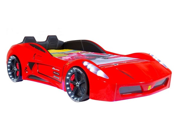 Autobett Turbo V7 Sport Rot mit LED und Sound