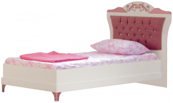Kinderbett Pretty 120x200 cm, weiß/rosa