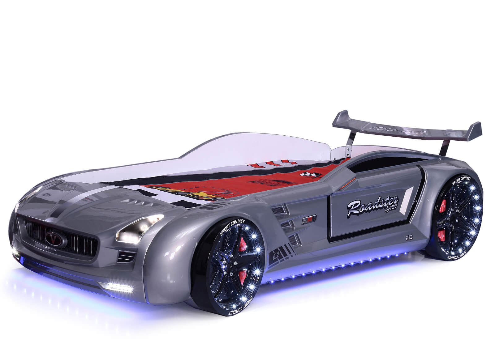 Autobett Roadster Sport LED Sound, silber